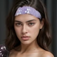 thumbnail image 2 of Unique Bargains 1 Pc Stretch Sequins Headbands for Women Dark Purple, 2 of 6