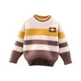 thumbnail image 1 of 2025 Enfants Filles Garçons Motif Col Rond Manches Longues Chandail Décontracté Tricoté Hauts 2-10 Ans Jaune, 1 of 7