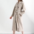 thumbnail image 4 of Gabardina de mujer, abrigo largo cruzado, chaqueta cortavientos, cárdigan, abrigo de invierno, solapas lisas, abrigo de mujer, abrigo de transición cortavientos con bolsillos y botones (3XL), 4 of 6