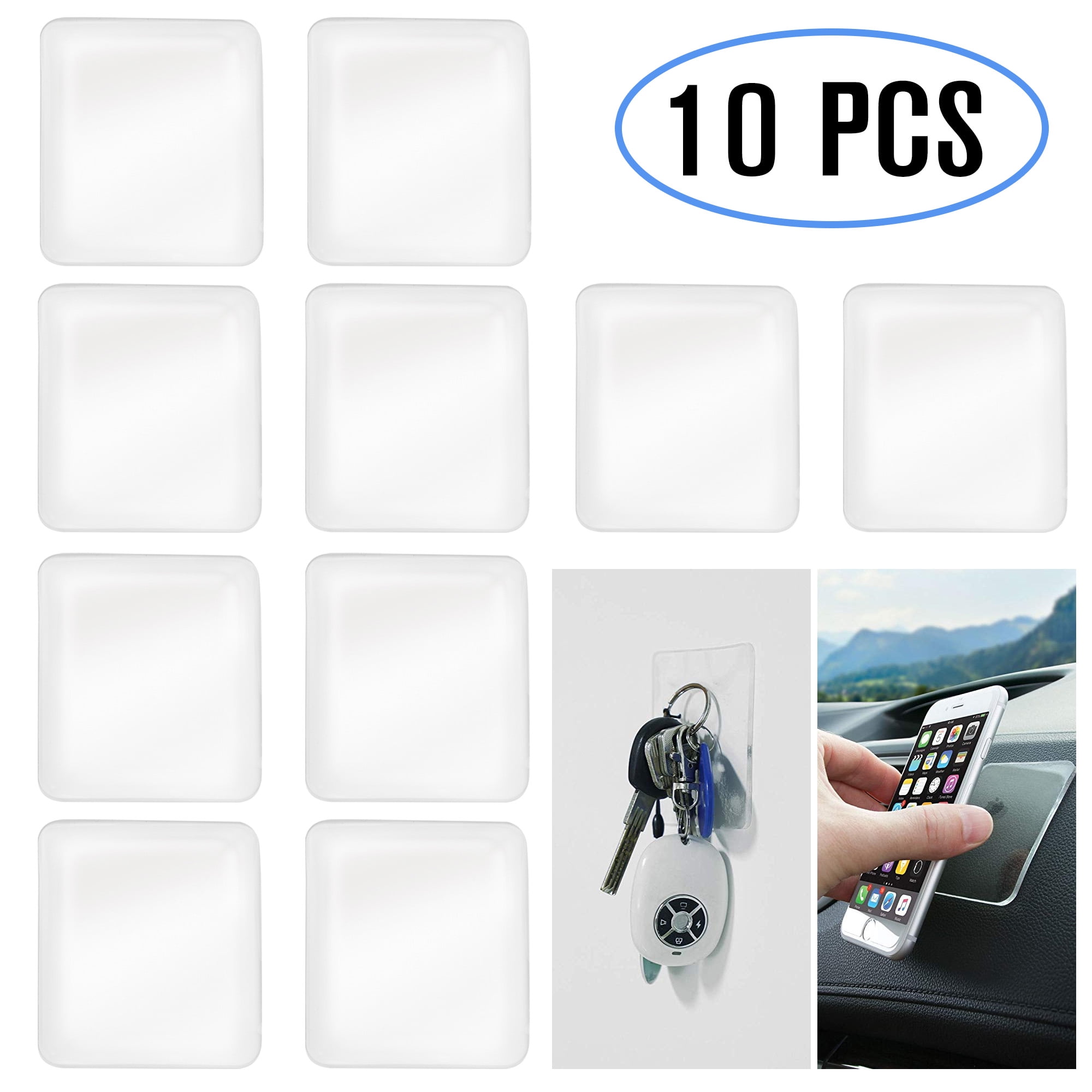 Removable Gripping Pad Clear Anti Slip Pads Reusable Non Slip Mat Cell Phone Holder for Car Dashboard Office House Glass Mirrors LotFancy 5PCS Sticky Silicone Gel Pads
