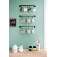 thumbnail image 3 of FFIY Mug Holder Wall Mounted Coffee Cup Rack Hanger Modern Metal Wall Rack with 10 Mug Hooks Rustic Utensil Tea Cups Storage Organizer for Kitchen Dining Room Coffee Bar, Set of 2, Black, 3 of 6