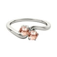 thumbnail image 2 of Mauli Jewels Engagement Rings for Women 0.90 Carat Two Stone Morganite Wedding Engagement Ring 4 Prong-Setting 10k White Gold, 2 of 6