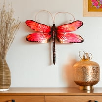 Eangee Home Design Dragonfly Wall Decor Red And Black, Capiz and Metal, Indoor / Outdoor Safe, 14x1x12 Inches