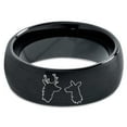 thumbnail image 2 of Tungsten Deer Staring Doe Love Engraved Band Ring 8mm Men Women Comfort Fit Black Dome Brushed Polished, 2 of 4