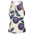 thumbnail image 3 of Women's Printed Tankini Top - High Elasticity Slim-Fit Swimsuit with Removable Straps & Cups, Perfect for Beach & Pool Parties，Purple Plump Fruit, 3 of 7