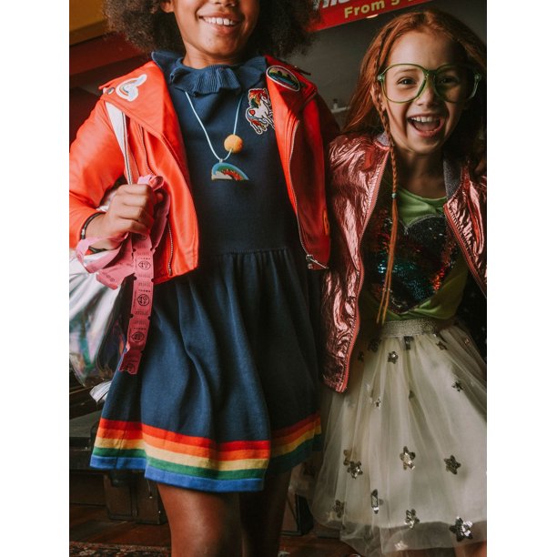 Lola & The Boys Lola & The Boys Girls' Unicorn Dress, Midnight, 8