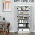 thumbnail image 5 of 70" Freestanding Kitchen And Dining Room Pantry, 6 Shelving With 2 Adjustable Shelves, 4 Doors, Gray 69.5" High Pantry Cabinet, Shelves, 5 of 5