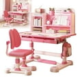 thumbnail image 2 of Floseru 2Pcs Kids Function Desk Chair Set,Height Adjustable Children School Table Chair Set with Partition Design,Bookstand,Drawer,Ergonomic Desk Chair with Wide Writing Board,Sitting Corrector, 2 of 8