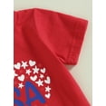 thumbnail image 5 of Bagilaanoe 4th of July Clothes for Toddler Baby Girls Short Sleeve Letter Print T-shirt Tops + Stars Flare Trousers 6M 12M 18M 24M 3T 4T Kids Independence Day Outfits 2pcs Long Pants Set, 5 of 9