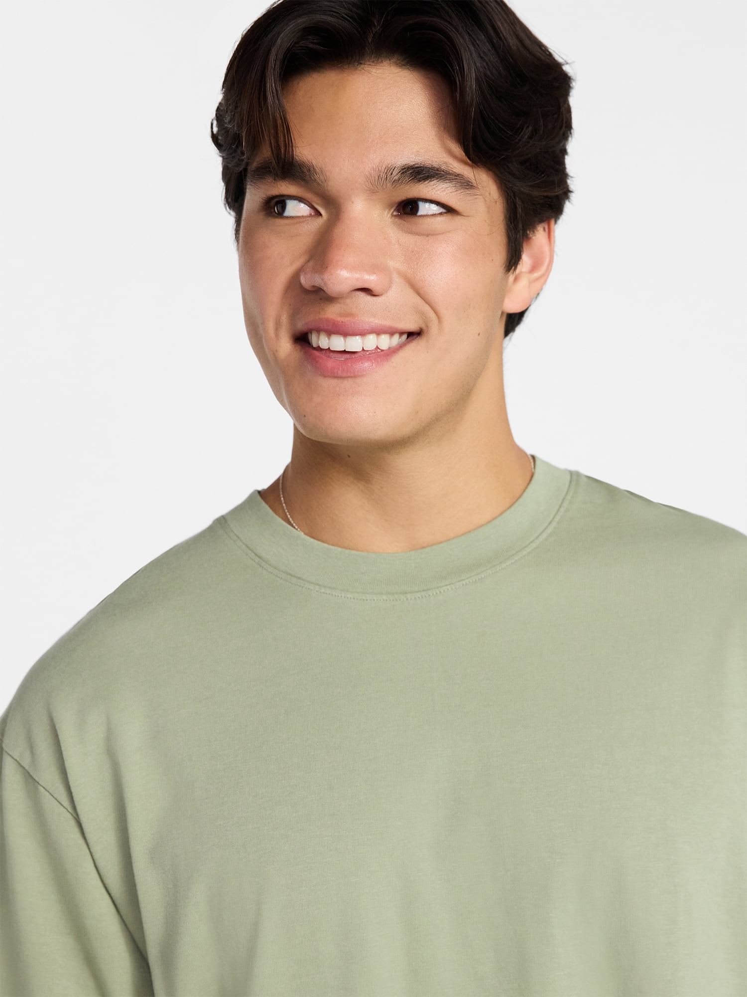 No Boundaries Boxy Fit Heavyweight Tee Shirt with Short Sleeves, Men's Sizes XS-4XLT