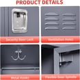thumbnail image 6 of Gray 9 Compartment Metal Storage Locker Cabinet with Lock for Gym, Office, School Use, 6 of 10