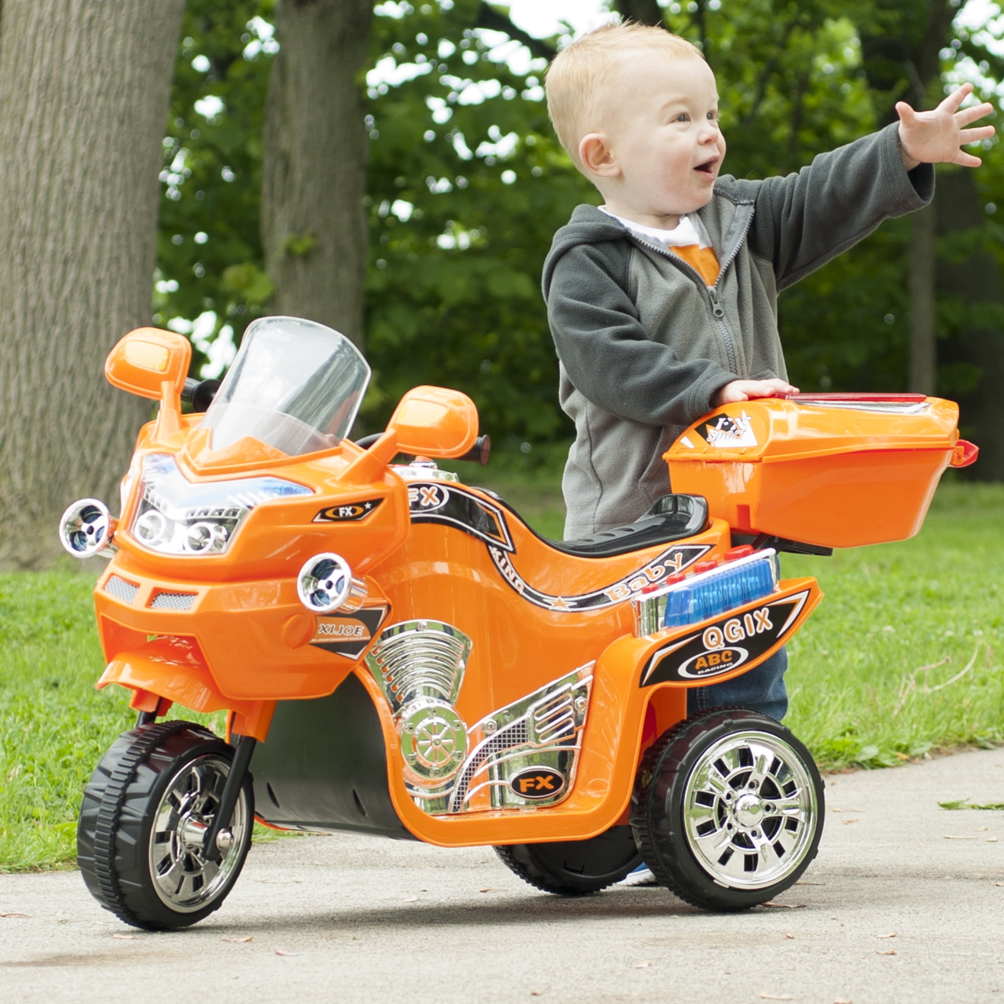 Ride on Toy, 3 Wheel Motorcycle Trike for Kids by Hey! Play! Battery