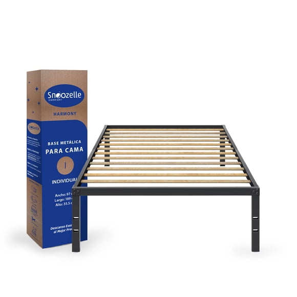Magma Life Base de Cama Individual de Metal Resistente, Plataforma con Espacio de Almacenamiento, Fácil Armado, Soporte Antideslizante para Colchón, Diseño Moderno y Duradero, Gran Estabilidad