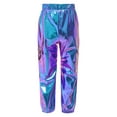thumbnail image 4 of CHICTRY Shiny Holographic Cargo Pants Girls Boys Jazz Hip-Hop Street Dance Wear Trousers with Pockets Blue 10, 4 of 7