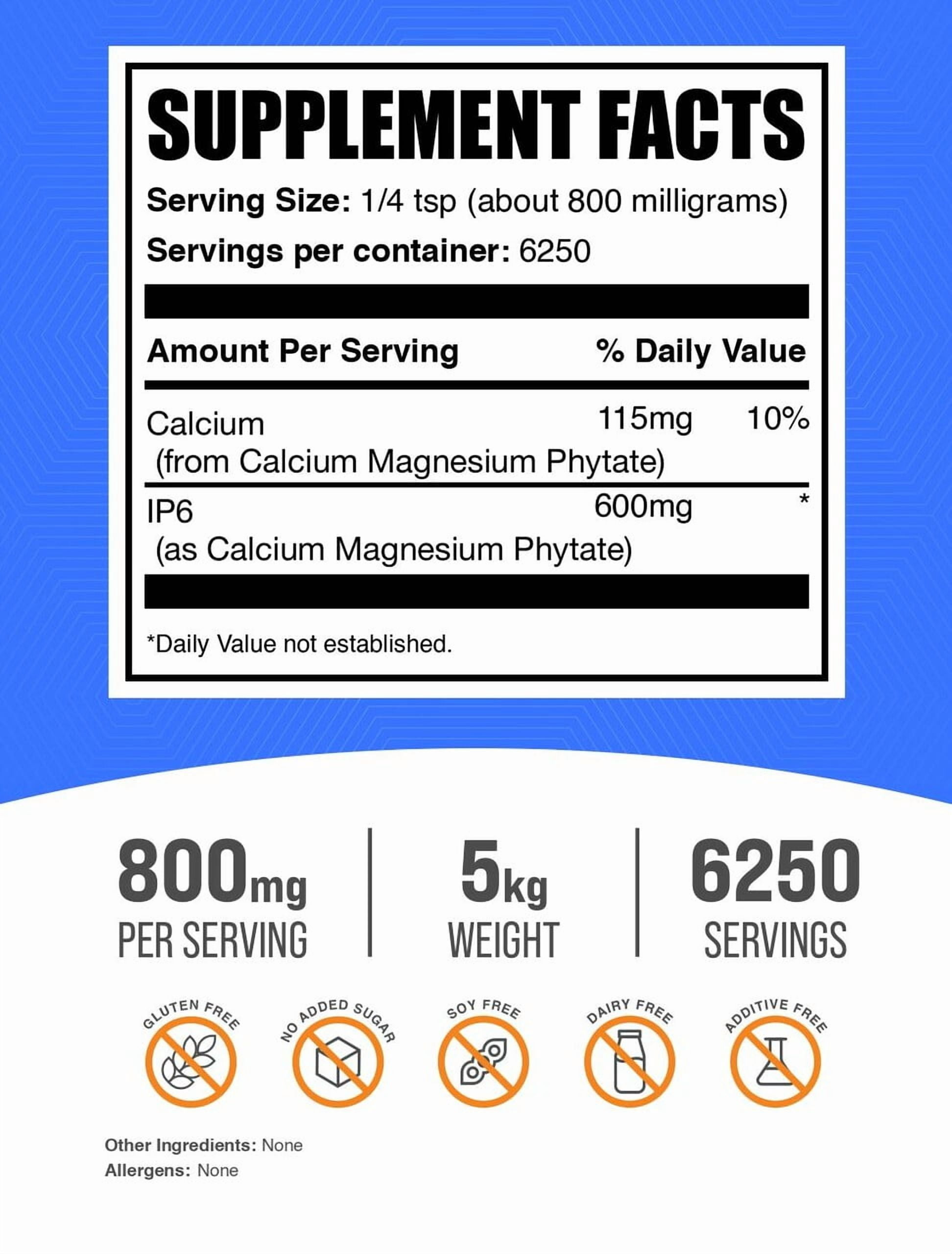 BulkSupplements IP6 (Inositol Hexaphosphate) Powder - 800mg per Serving - 5 Kilograms (11 lbs) - 6250 Servings