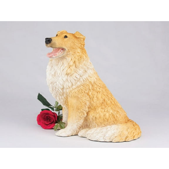 Collie Orange and /White Cremation Pet Urn for a Dog Memorial in remembrance of your beloved family pet