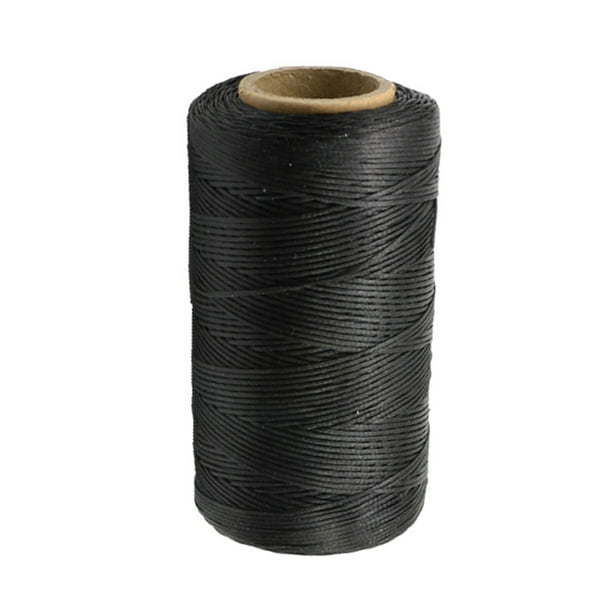 Injueey Hilo encerado para coser, cuerda para coser a mano, cuerda artesanal para reparación de cuero, herramientas para coser, accesorios Suministros de marroquinería Negro