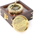 thumbnail image 3 of Nauticalmart - Anniversary Sundial Clock Gift for Him or Her - Unique Gift Ideas for Husband or Wife, Men Wedding Anniversary 50th 40th 25th 20th Year Celebration (Gold Brass Color, 3 of 8