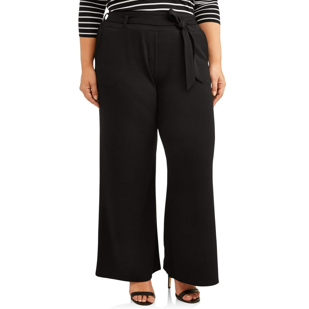 Terra & Sky - Terra & Sky Women's Plus Size Wide Leg Pants - Walmart ...