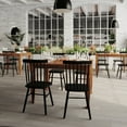 thumbnail image 3 of BizChair 47" Solid Wood Dining Table with Turned Wooden Legs, Commercial Grade Heavy Duty Rectangle Wood Table for 4, Walnut Matte Finish, 3 of 12