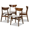 thumbnail image 2 of Baxton Studio Parlin Mid-Century Modern Transitional Light Grey Fabric Upholstered and Walnut Brown Finished Wood 4-Piece Dining Chair Set, 2 of 6