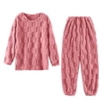 thumbnail image 5 of FAIWAD Fleece Pajama Sets for Women 2 Piece Long Sleeve Tops Elastic Pants Soft Sleepwear Outfits, 5 of 8