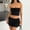 Black, variant on Hauaitttt Elegant Two Piece Set for Women Sleeveless Strapless Top with Pleated High Low Double Layer Skirt Outfit Board Shorts Suit Womens Bathing Suit Bottom Summer Beach Dress Cover Ups for