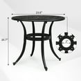 thumbnail image 6 of Zimtown 23.6 in Patio Bistro Round Tables, Cast Aluminum Coffee Table with Umbrella Hole, Outdoor Bistro Table, Black, 6 of 7