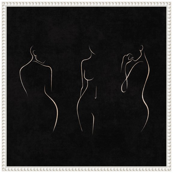 Amanti Art Silhouettes Black and White Framed Canvas Wall Art Print