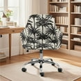 thumbnail image 2 of Xoenoiee Palm Tree Print Velvet Armchair Slipcovers for Dining Room, Stretch Curved Back Dining Chair Covers Wingback Chair Cover Fits Curved Back Chairs with Arms, 2 of 7