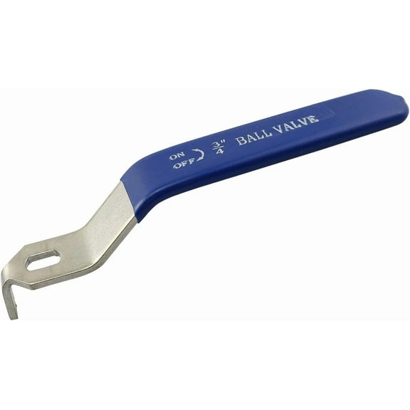 Stainless Steel Lever Handle Iron Chrome Plated Replacement Quarter Turn with Plastic Grip Blue for DN20 Ball Valve (Hole Size 10x6mm)