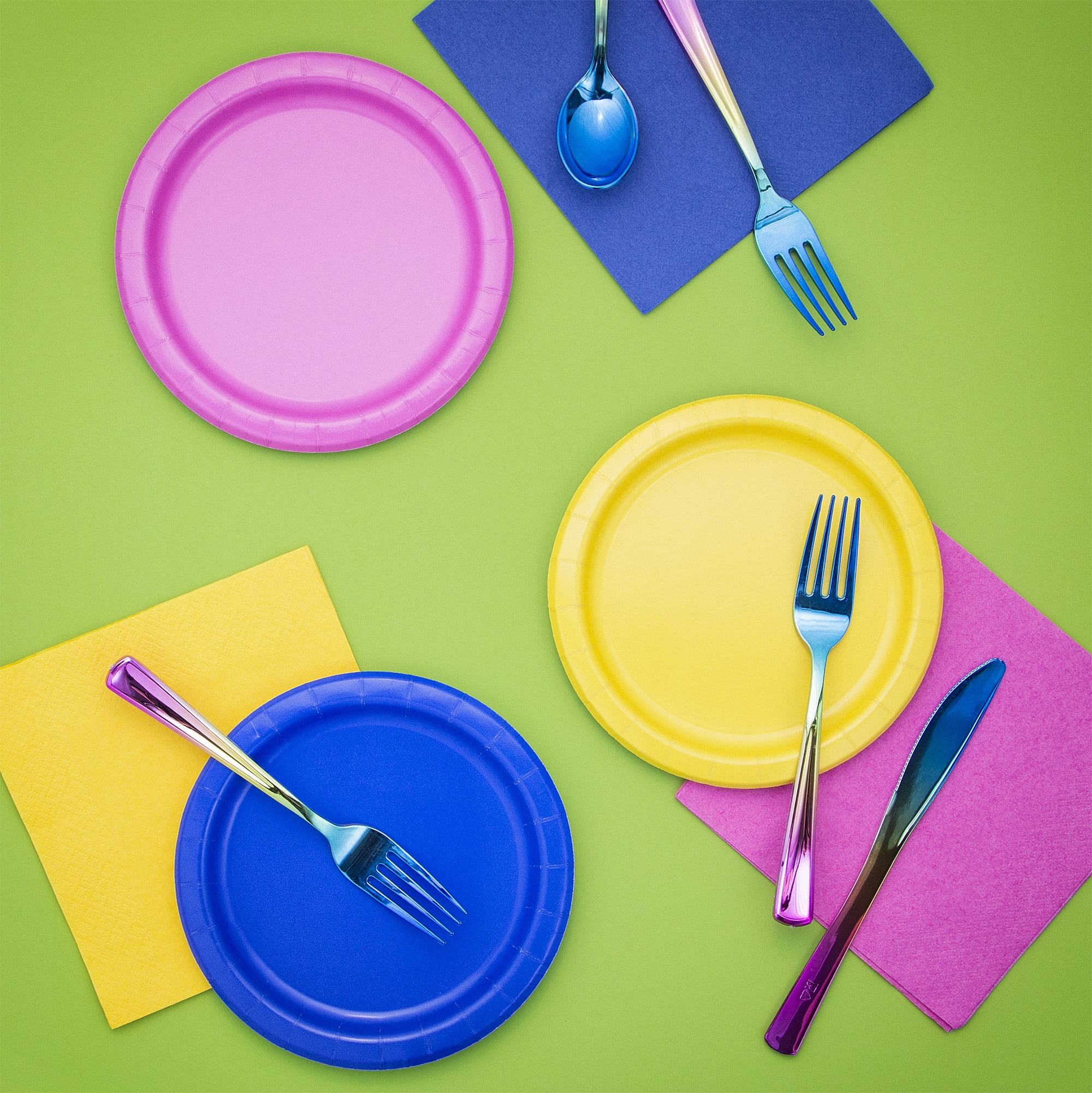 Rainbow Plastic Disposable Cutlery 24 Count New by Way to Celebrate
