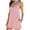 Pink-12, variant on REALiKUN Women Summer Casual Ribbed Knit Spaghetti Strap Deep V Neck Sleeveless Pocketed Short jumpsuit Cami Romper