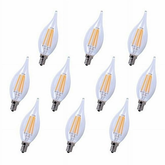 4W 5000K LED E12 Candelabra Light Bulb - Pack of 10
