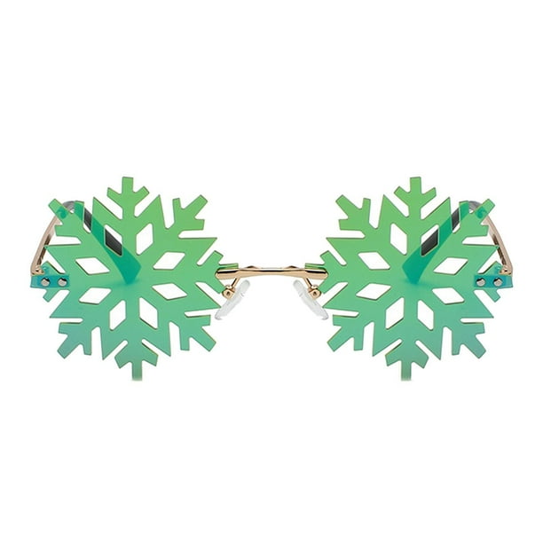 Gafas de terre divertidas, gafas de terre de novedosas, gafas de Snowfake para disfraces, suministros para s, accesorios para fotografía Verde Salvador gafas de sol con forma de copo de nieve