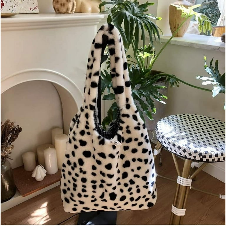 Cow print fluffy bag new arrivals