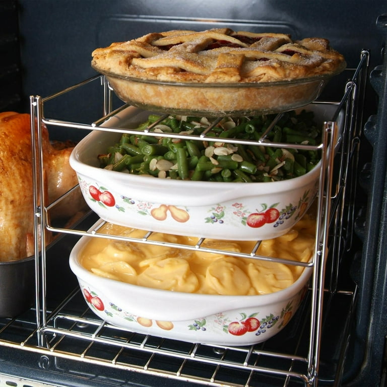 Nifty 3 Tier Oven Rack Non Stick Dishwasher Safe Chrome Plated Steel Construction