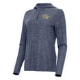thumbnail image 2 of Women's Antigua  Heather Navy Georgia Tech Yellow Jackets Daybreak Quarter-Zip Hoodie, 2 of 3