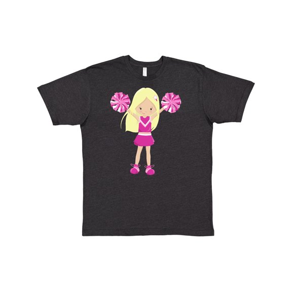 Inktastic Cheerleaders, Girl With Blonde Hair, Pink Uniform T-Shirt