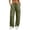 Army Green, variant on Women's Plus Size Multi-Pocket Cargo Pants, Loose Wide Leg Trousers with Pockets, Elastic Waist Outdoor Streetwear Black M