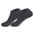 thumbnail image 2 of Women's Non Slip Socks No Show Socks Womens Cushioned Low Cut Athletic Hidden Liner for Sneakers Ankle Invisible Running Socks Fitness Exercise Thin Breathable Strap Socks Dark Gray One Size, 2 of 3