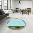 thumbnail image 4 of Ahgly Company Machine Washable Indoor Round Transitional Green Area Rugs, 5' Round, 4 of 7