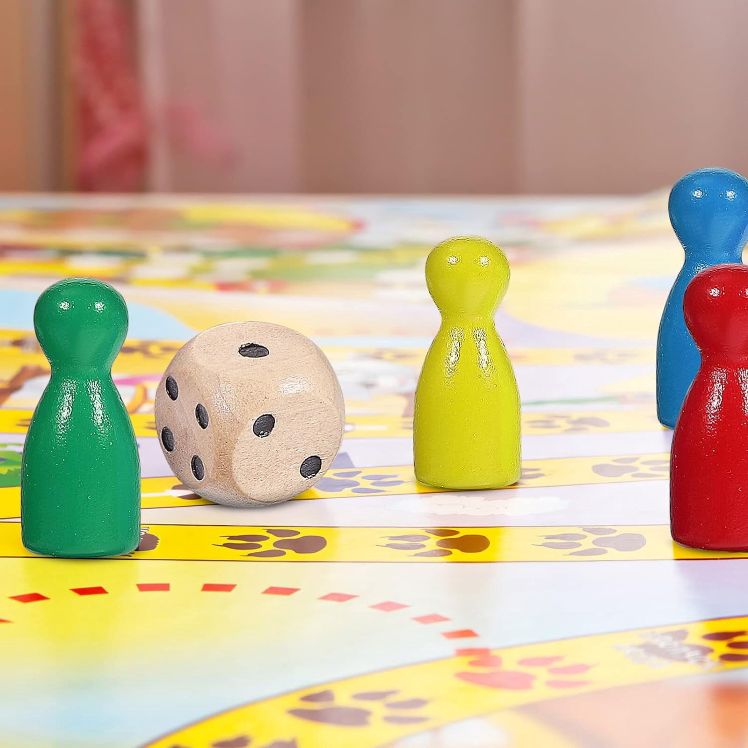 50 Pièces Pions Échecs En Bois Multicolores - Accessoires Jeux De Société, Marqueurs Et Figurines Colorées