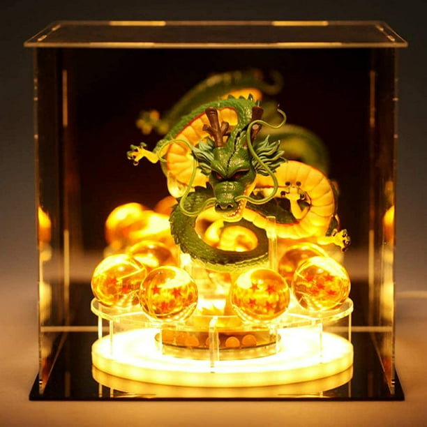 Totem World LED Acrylic Dragon Ball Set Z Shenron Action Figure Statue Night Light Stand with ...