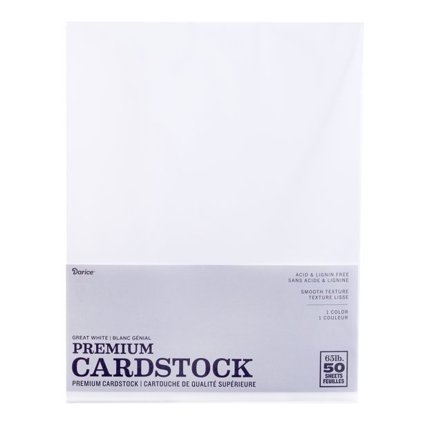 Darice Great White Premium Smooth Cardstock, 8.5 x 11 in., 50pack