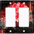 thumbnail image 6 of Metal Light Switch Plate Cover Romantic Paris Couple Eiffel Tower Bicycle Red Balloons PRS020, 6 of 13