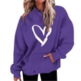 thumbnail image 1 of Penkiiy Mode Décontractée pour Femmes Impression de la Saint-Valentin Hauts à Manches Longues Sweat à Capuche 2TG Bleu Foncé, 1 of 5