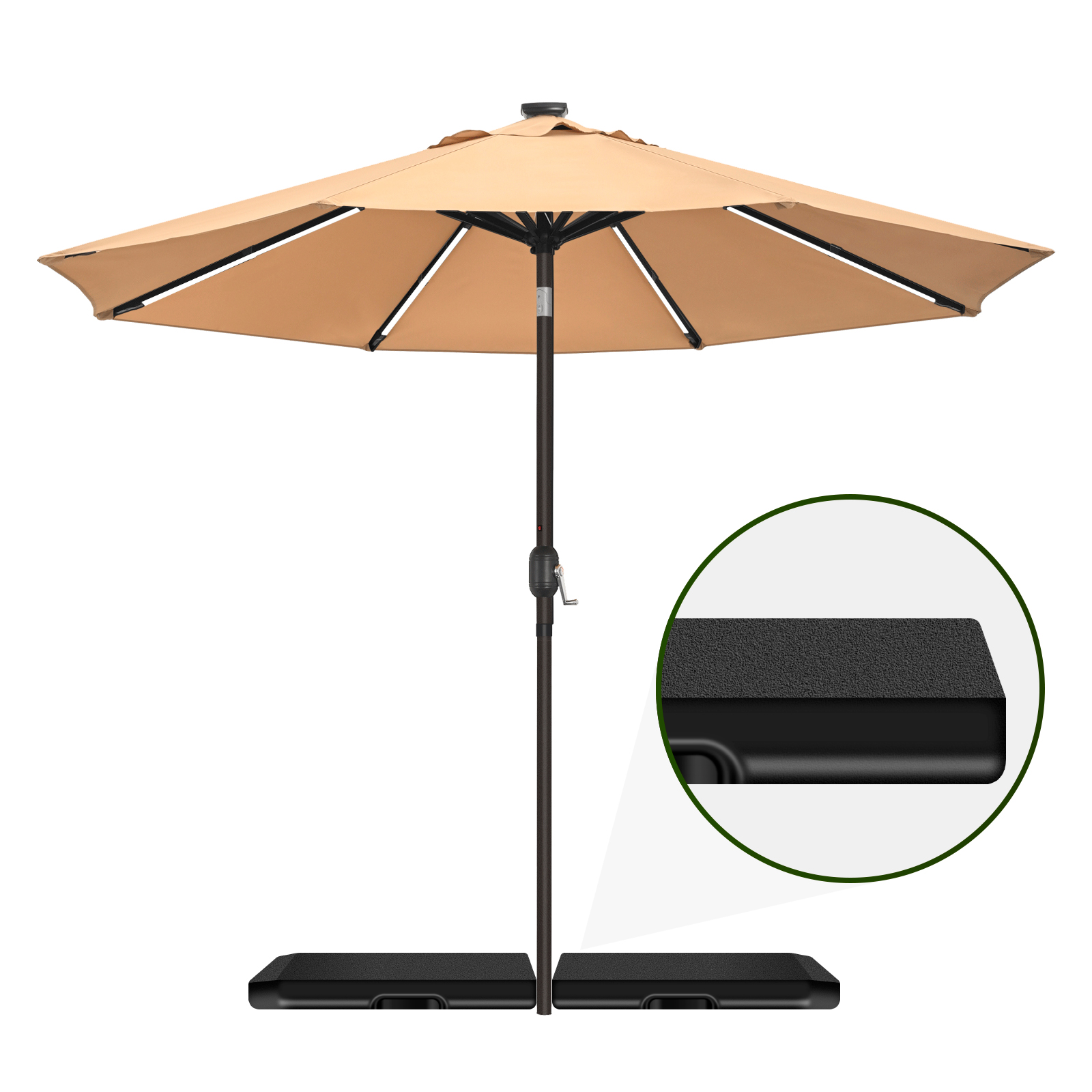 4Pcs 353lb Capacity Water Sand Outdoor Cantilever Umbrella Base, Cantilever Patio Umbrella Base, Umbrella Stand Outdoor Base for Heavy Duty Setups, Black