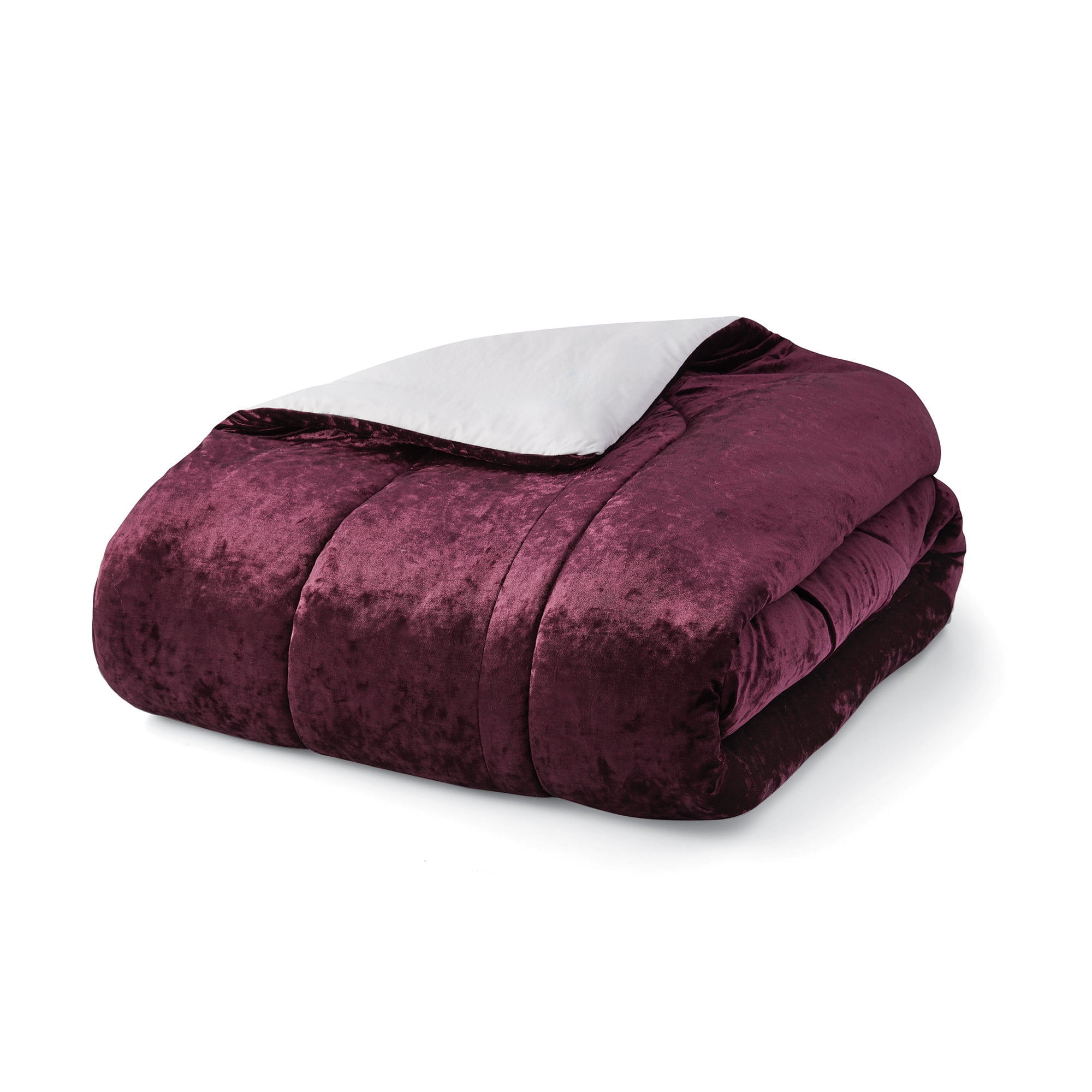 Mainstays Purple Velvet 8 Piece Bed in a Bag Comforter Set With Sheets, Twin/Twin XL