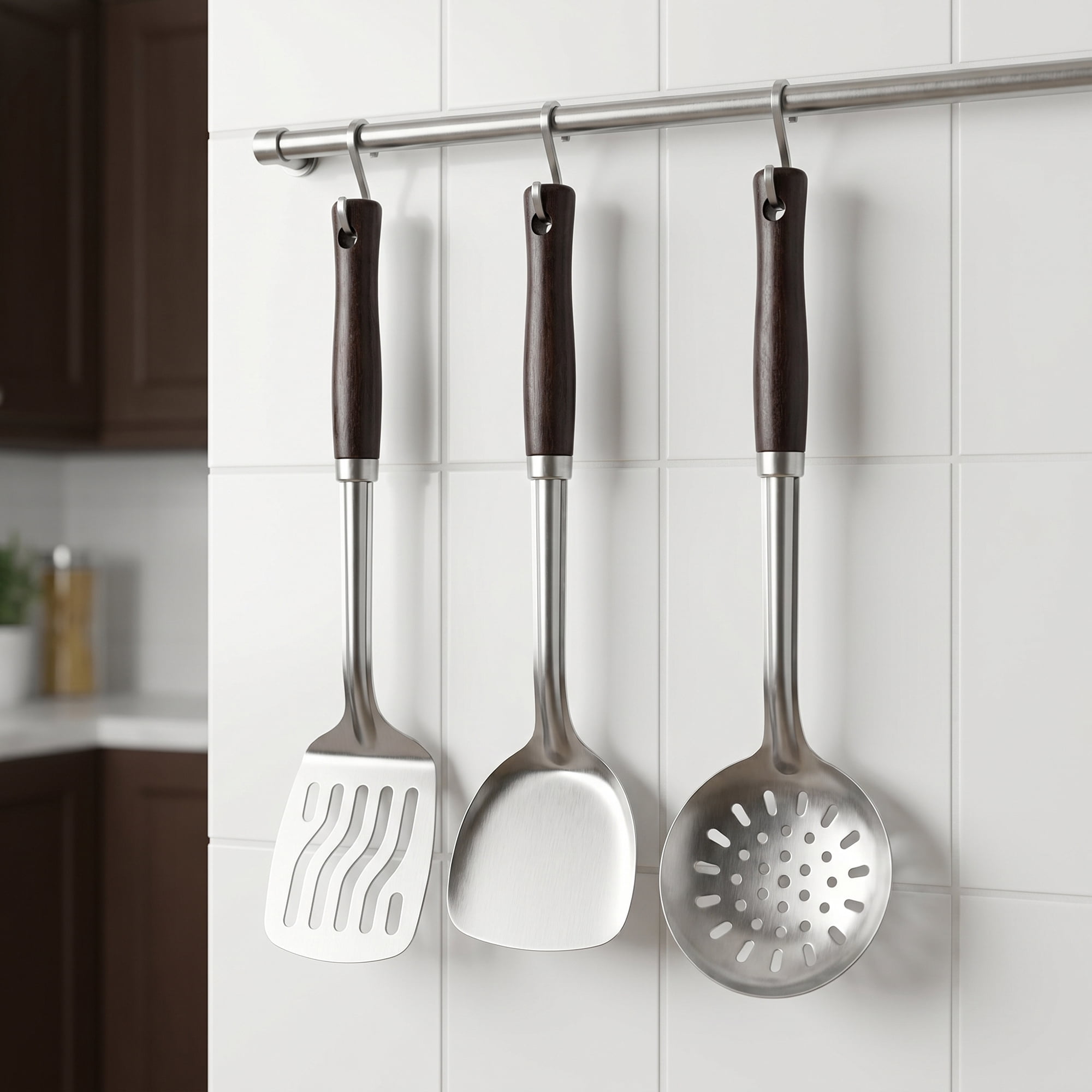 Unique Bargains Heat Resistant Cooking Utensils Kitchen Spatula Set Skimmer 3Pcs